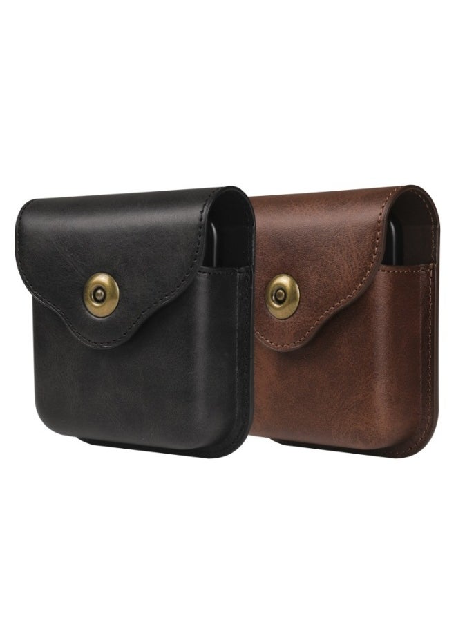 Generic - Suitable For Folding Machine Z Flip3 4 5/P50 Pocket/Razr 5G Shaping Mobile Phone Waist Bag Leather Case-Color:Brown-Applicable Model:For SamsungZ Flip5/4/3/For HuaweiP50 Pocket/MOTO Razr 5g - Image 1