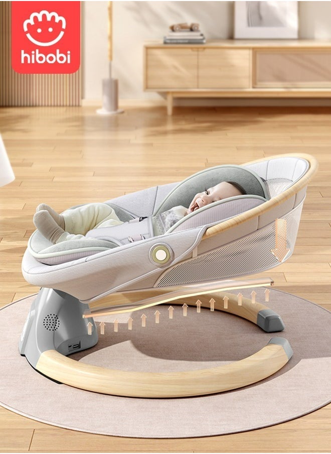 hibobi Luxury Automatic Electric Swing Chair Cradle for Baby, 5-Speed Adjustable, Remote Control, Soothing Vibrations & Music, Mosquito Net & Safety Belt, Ideal for Newborns & Eid Gift  - Image 3