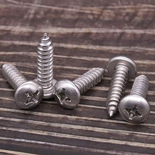 EASTLO #4 x 3/4" Pan Head Sheet Metal Screws, 304 Stainless Steel 18-8, Phillips Drive, Self Tapping, Corrosion Resistant Screws for Wood Sheet Metal, Pack of 100 - Image 4