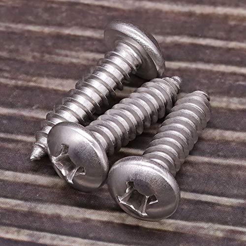 EASTLO #4 x 3/4" Pan Head Sheet Metal Screws, 304 Stainless Steel 18-8, Phillips Drive, Self Tapping, Corrosion Resistant Screws for Wood Sheet Metal, Pack of 100 - Image 3