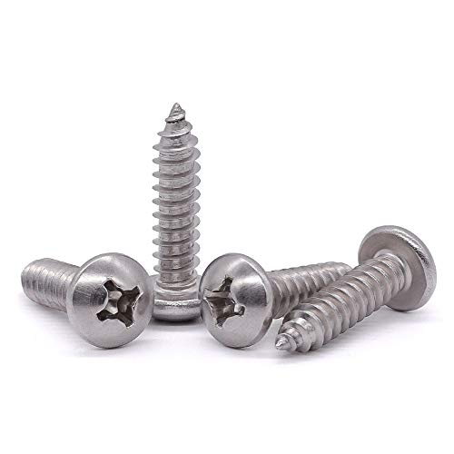 EASTLO #4 x 3/4" Pan Head Sheet Metal Screws, 304 Stainless Steel 18-8, Phillips Drive, Self Tapping, Corrosion Resistant Screws for Wood Sheet Metal, Pack of 100 - Image 1