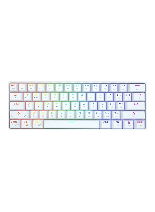 NIBEMINENT DK61 Dual Mode Wireless Mechanical Keyboard With Outmu Blue Switches White  - Image 1