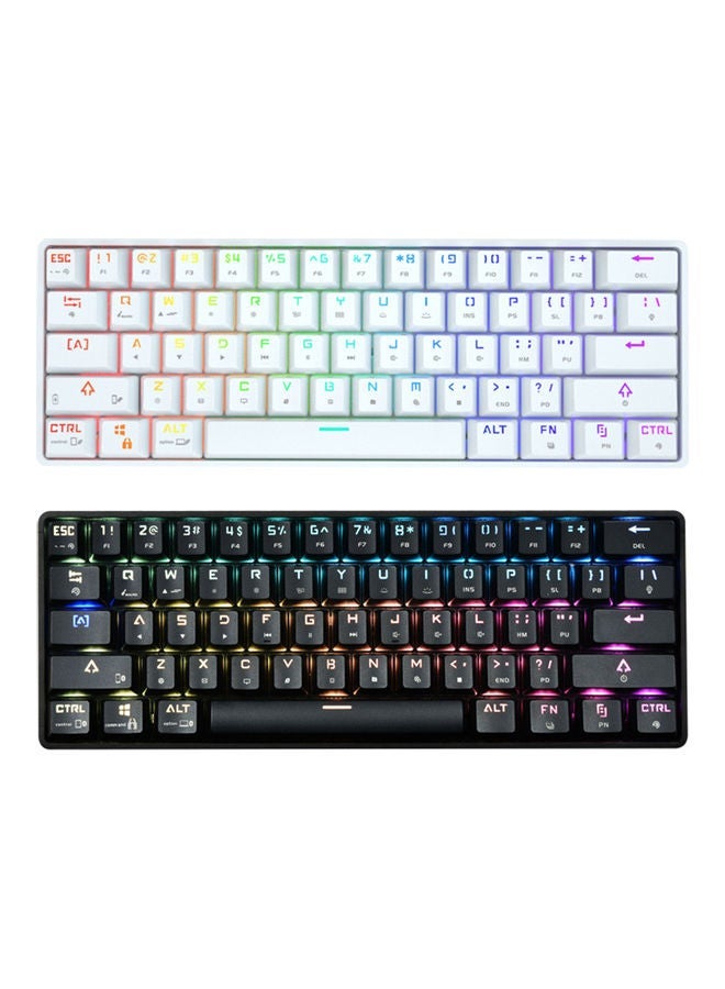 NIBEMINENT DK61 Dual Mode Wireless Mechanical Keyboard With Outmu Blue Switches White  - Image 5