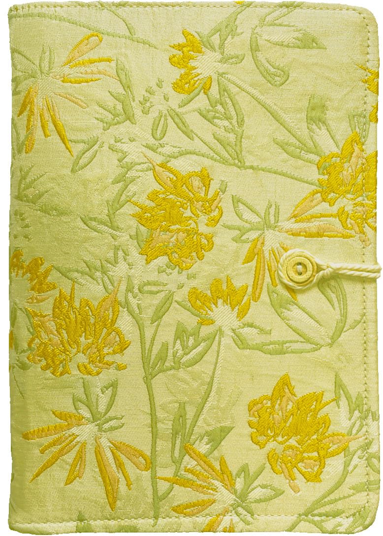 ipoul Journal for Women, Flower Embroidery Refillable Notebook, A5 Binder 6 Ring, Budget Binder, Refillable Sketchbook, Travel Diary, Gift for Friends Female, Yellow Golden Bell, Planner Binder - Image 1