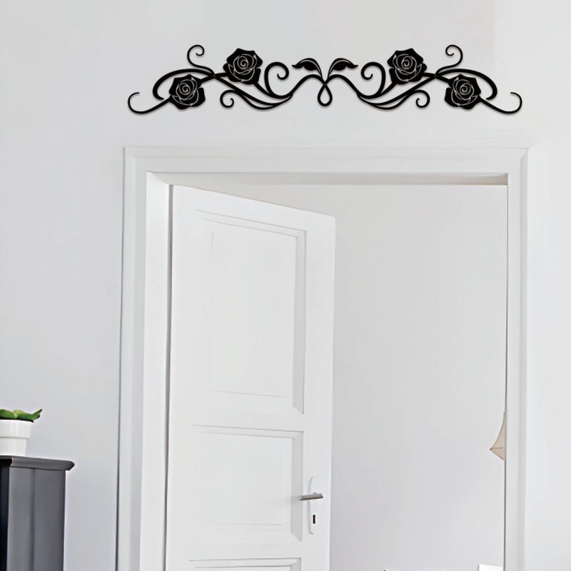 ESTART Large Metal Rose Scroll Wall Decor Rustic Iron Scroll Vine Over The Door Wall Decor Metal Scroll Wall Art Sculpture for Bedroom Living Room Office Kitchen Hallway Entryway - Image 4