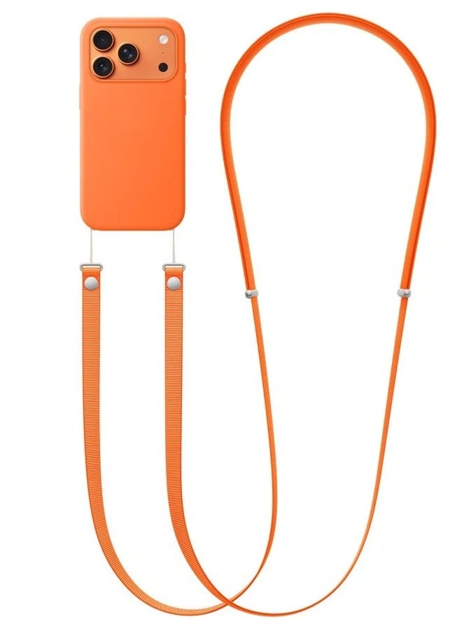 Mismo Crossbody Magnetic Strap for iPhone 17/Pro/Max/Air – Premium Adjustable Phone Lanyard, Anti-Drop Universal Shoulder Strap, Secure & Stylish for Women & Men - Orange - Image 1