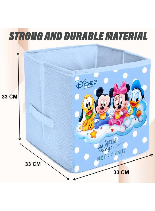 Kuber Industries Foldable Boxes For Storage - Multipurpose Storage Organizer For Clothes | Wardrobe | Closet | Toys | Books - Disney Baby Team Mickey Print - Undergarment Organizer Basket (Royal Blue) - Image 3