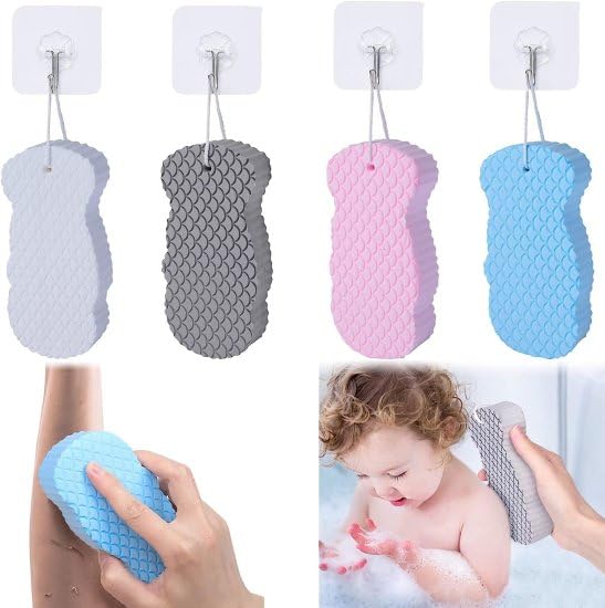 Zenkova Ultra Soft Exfoliating Body Scrubber Exfoliating 3D Magic Bath Sponge Dead Skin Removal Bathing Sponge For Adults Children and Pregnant Women Bath Accessories Multi Colour - Image 1