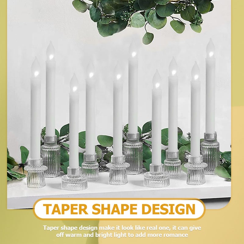 6pcs Flameless Taper Candles Battery Operated Candles Wedding Festival Decor - Image 4