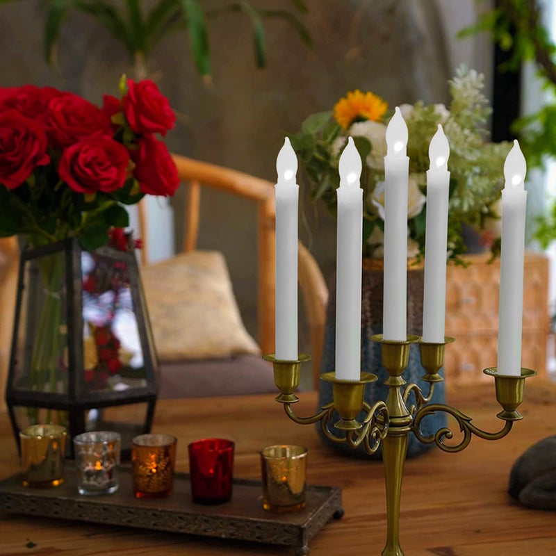 6pcs Flameless Taper Candles Battery Operated Candles Wedding Festival Decor - Image 1