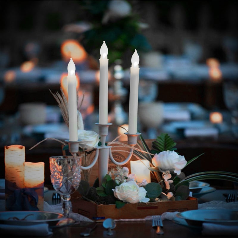 6pcs Flameless Taper Candles Battery Operated Candles Wedding Festival Decor - Image 5