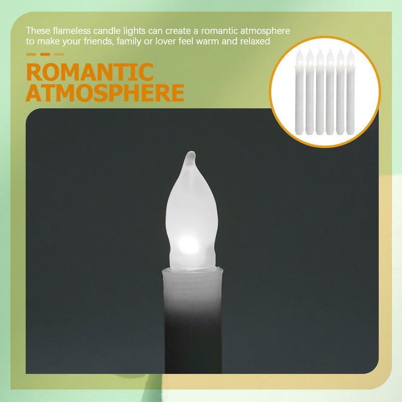 6pcs Flameless Taper Candles Battery Operated Candles Wedding Festival Decor - Image 3