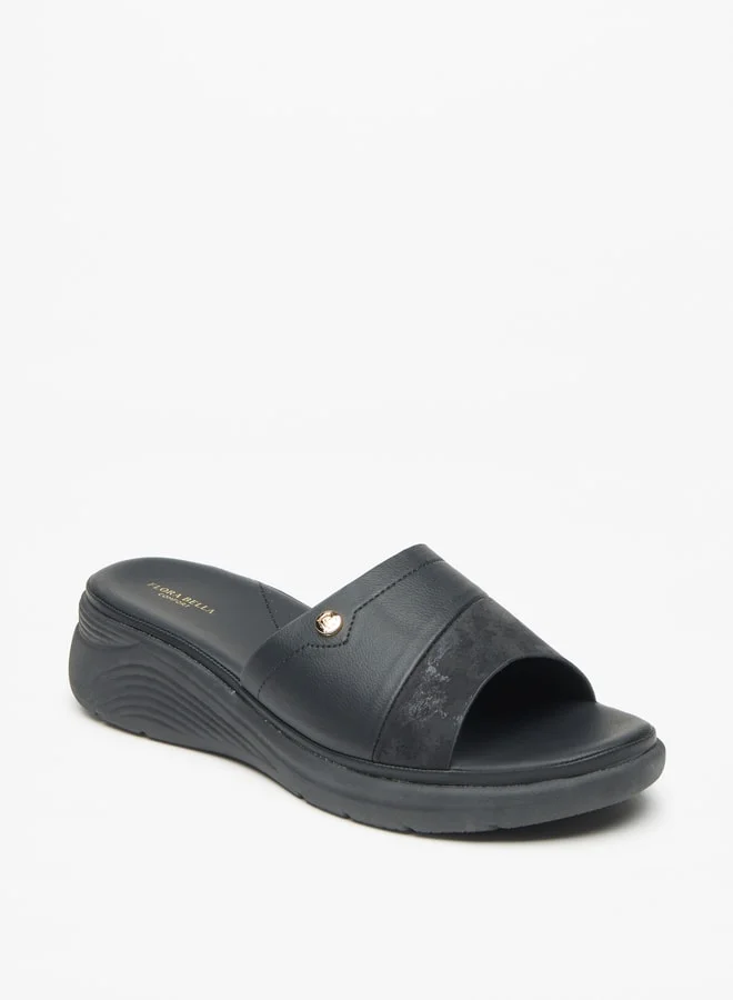 Flora Bella By Shoexpress Women's Solid Slip-On Sandals with Flatform Heels