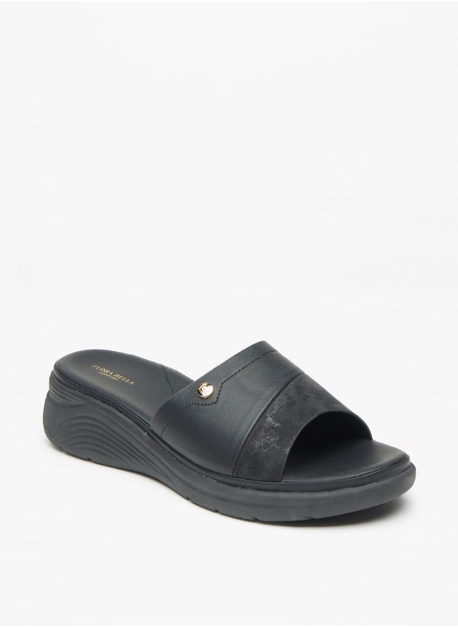 Flora Bella By Shoexpress Women's Solid Slip-On Sandals with Flatform Heels  - Image 3