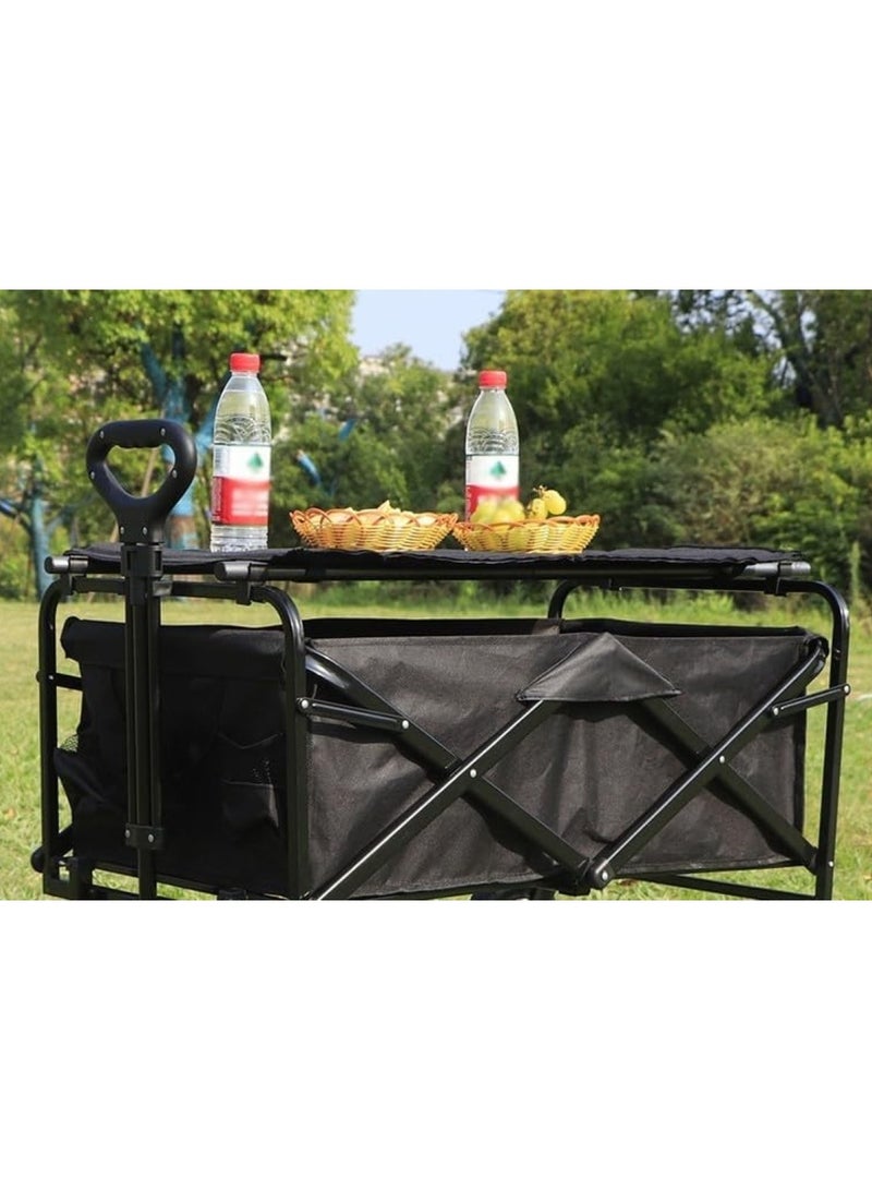 هويتك عربة متعددة الأغراض قابلة للطي ومتينة مع طاولة، 97 × 51 × 56 سم، لون أسود، للاستخدام الخارجي - Image 4