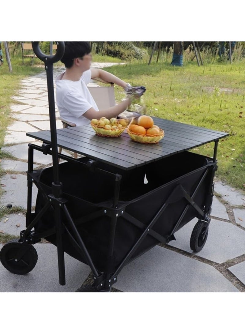 هويتك عربة متعددة الأغراض قابلة للطي ومتينة مع طاولة، 97 × 51 × 56 سم، لون أسود، للاستخدام الخارجي - Image 3
