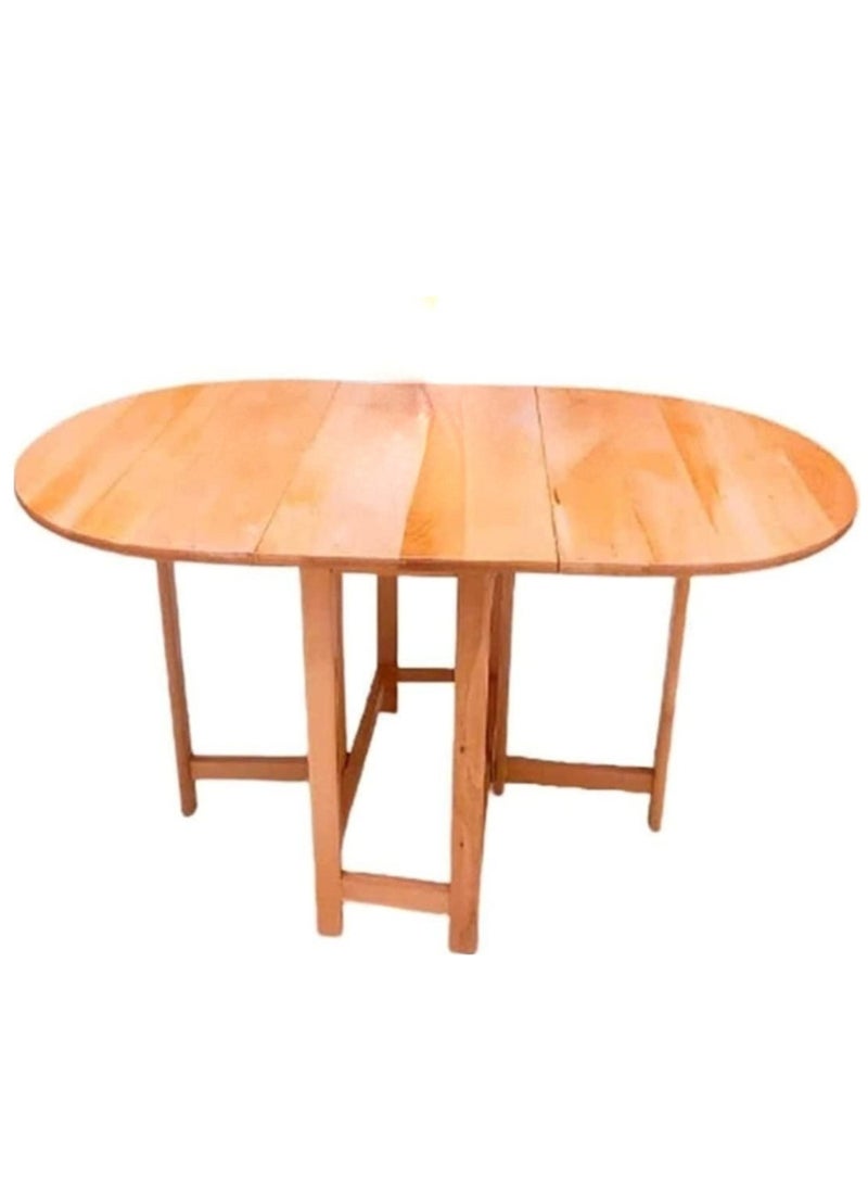 Generic - Beech Wood Table Kitchen Folding Table Beige 115x65x60cm - Image 1