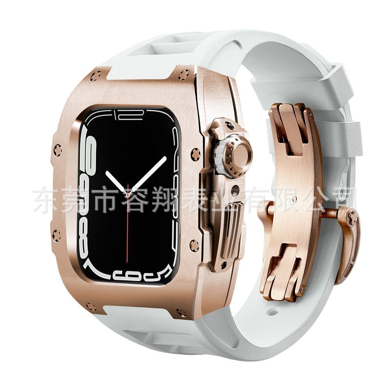 Adapt To Apple Applewatch 8/7/6/5 Stainless Steel Modified Case Strap Protective Shell Iwatchs9 - Image 1
