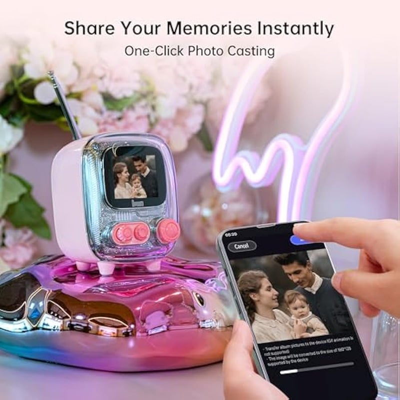 Divoom Tiivoo-2 Retro Bluetooth Speaker with FM Radio,Pixel Art Portable Mini Cute Wireless Small Speaker,Vintage Decor Suitable for Party Office Desk Home Bedroom Kitchen,Gifts for Women Men - Image 5