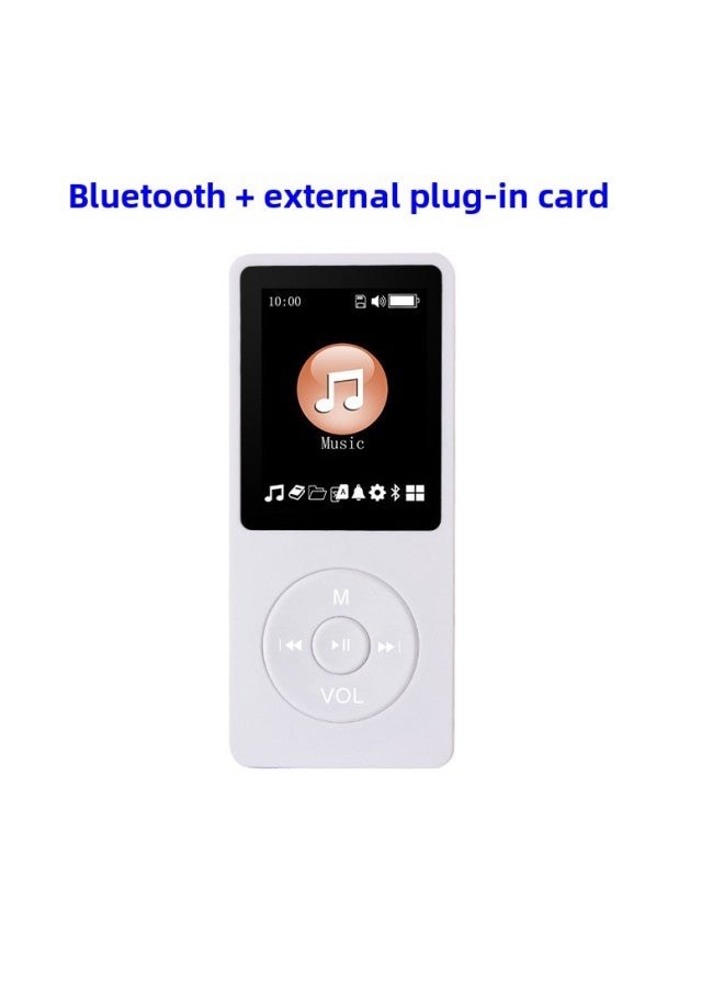 Student Metal Touch Keys Bluetooth MP3 Mini Walkman Music Player Mp4 English External Plug-in Card-Body Color:White 【plastic Card + Bluetooth】】-Memory Capacity:16gb With Fm 【headphones + Data Cable + Packaging】 - Image 1