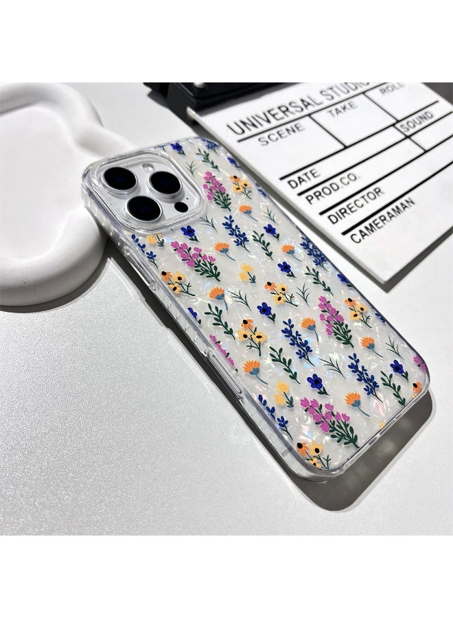 NIBEMINENT Simple Colorful Flowers Protective TPU Case Cover For iPhone 16 Clear - Image 2