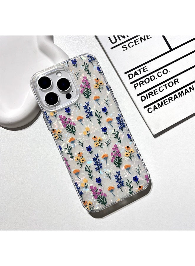 NIBEMINENT Simple Colorful Flowers Protective TPU Case Cover For iPhone 16 Clear - Image 1