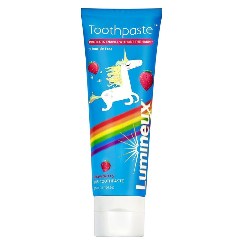 Lumineux Dentist Formulated Kids Toothpaste Strawberry Flavor Unicorn Approved Fluoride Free SLS Free 375 Oz