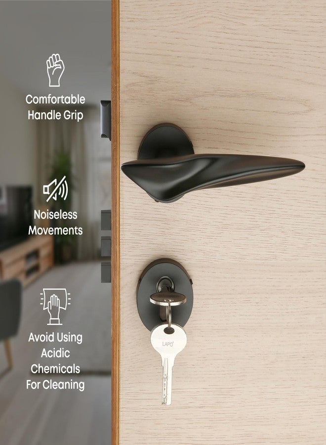 LAPO Heavy Duty Door Locks for Main Door & Bedroom,Mortise Handlesets, Lever Handles Set with 3 Brass Key for Home,Office,Hotel |Black Finish|3 Years Warranty Ro-178 - Image 5