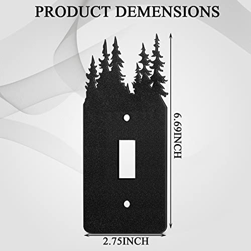 Lothee 6 Pcs Metal Bear Light Switch Cover Plate Moose Tree Mountain Elk Forest Outlet Plate Toggle Outlet Wall Cover for Home(Single Gang Toggle) - Image 2