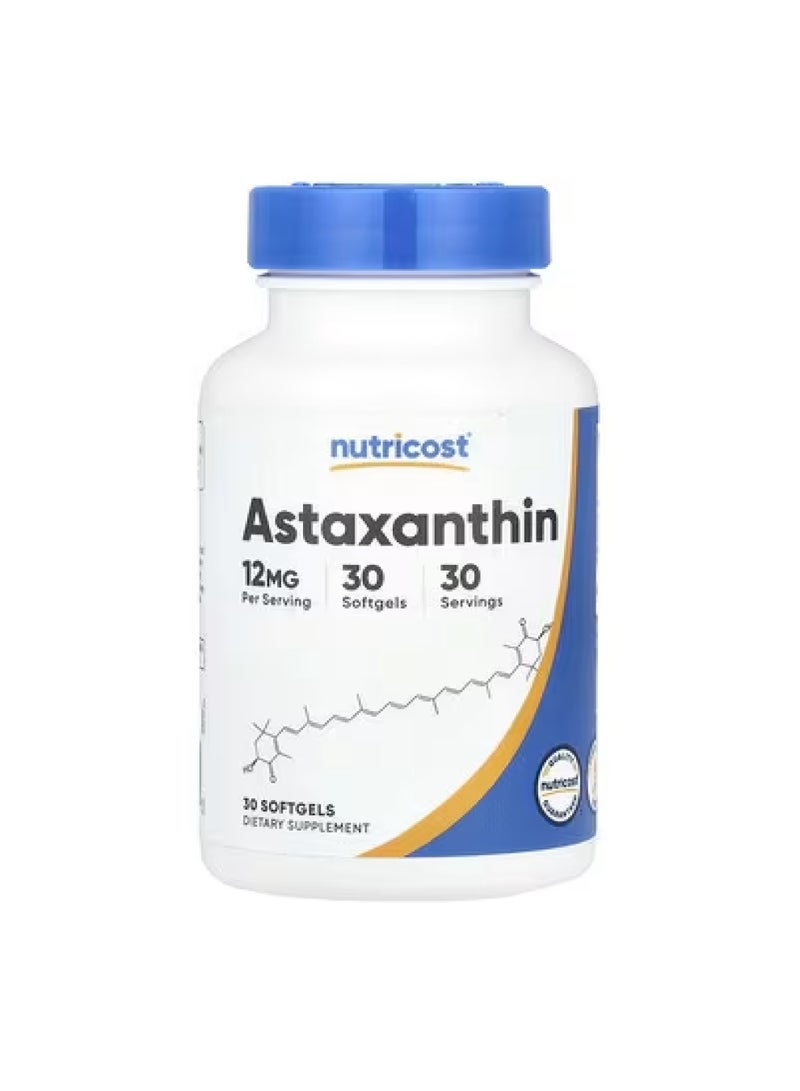 أستازانتين، 12 ملغ، 30 كبسولة هلامية