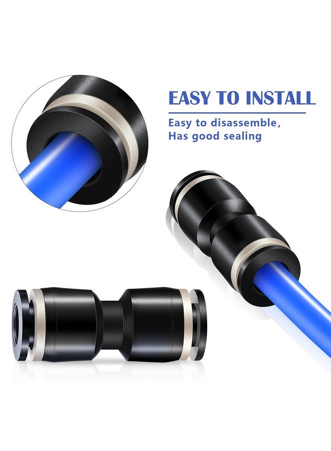 Hotop Hotop Push to Connect Fittings Air Line Pneumatic Fittings Kit 60 Pieces Quick Release Pneumatic Connectors 15 Splitters 15 Elbows 15 Tee 15 Straight Tubes (Black,1/4 Inch Od) - Image 4