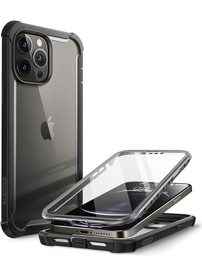 I-blason Ares Case for iPhone 13 Pro Max 6.7 inch (2021 Release), Dual Layer Rugged Clear Bumper Case with Built-in Screen Protector (Black)  - Image 1