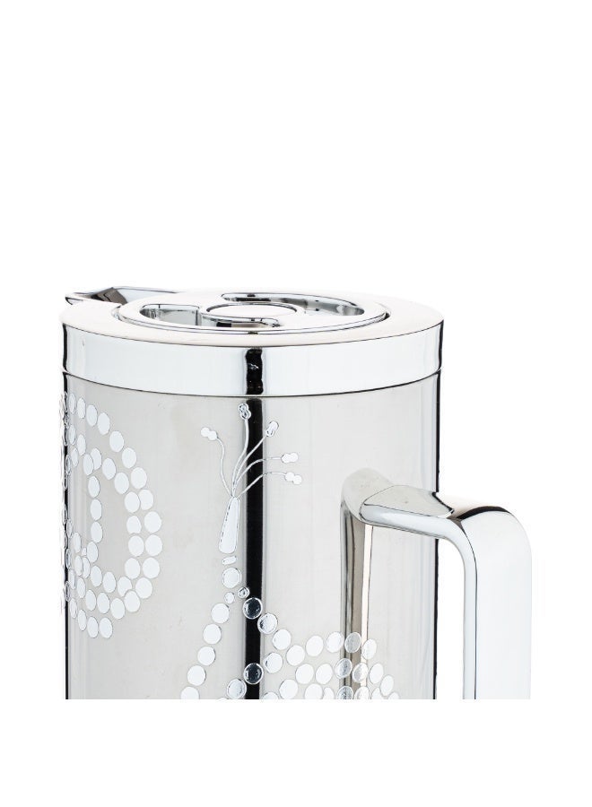 Blends Silver Tea and Coffee Flask with Beads Pattern - Image 3
