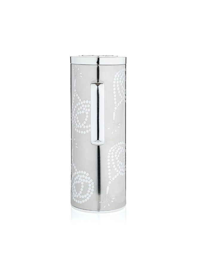 Blends Silver Tea and Coffee Flask with Beads Pattern - Image 5