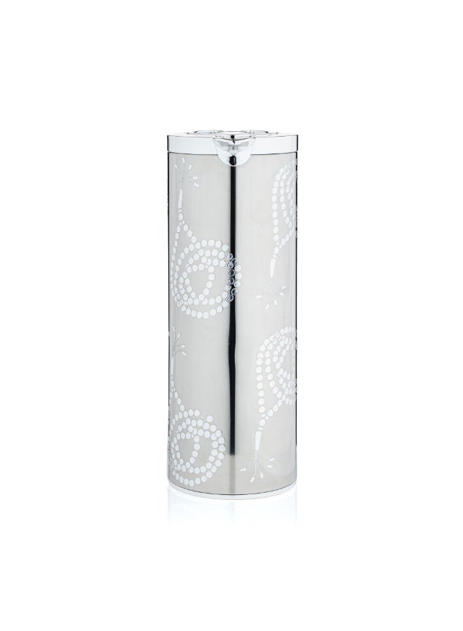 Blends Silver Tea and Coffee Flask with Beads Pattern - Image 4