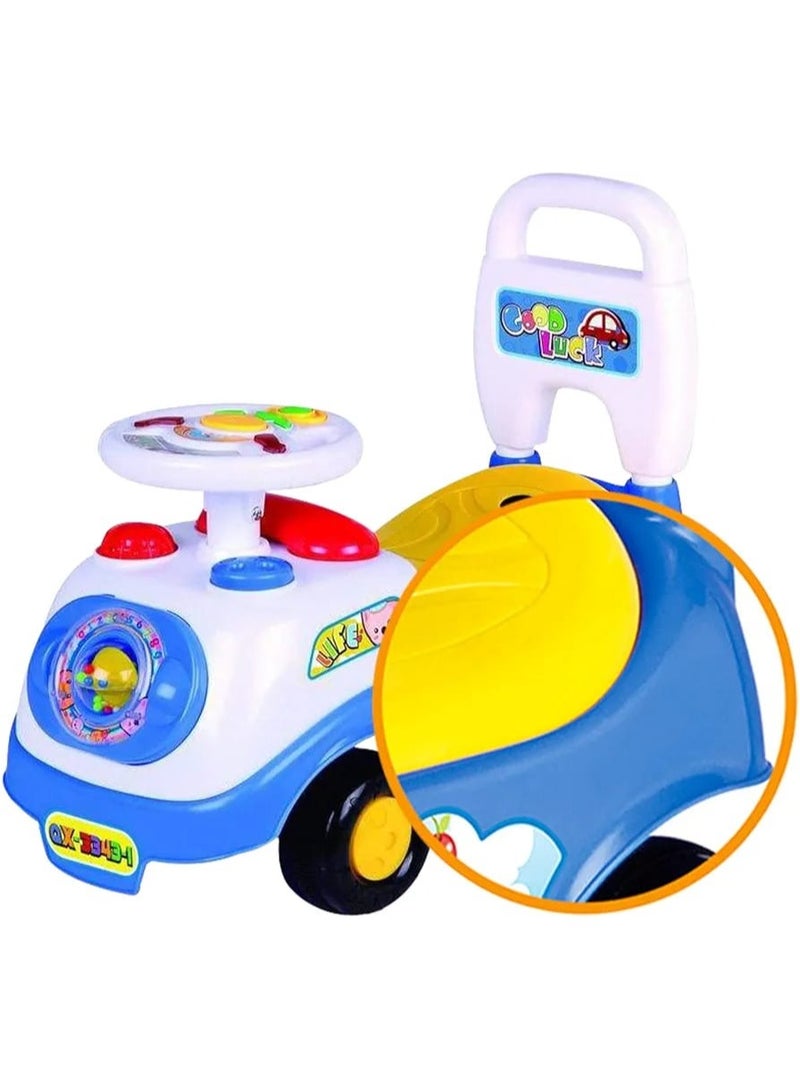 شيكو Kids Ride-On Push Car – Musical Steering, Backrest & Storage | Indoor & Outdoor T - Image 3