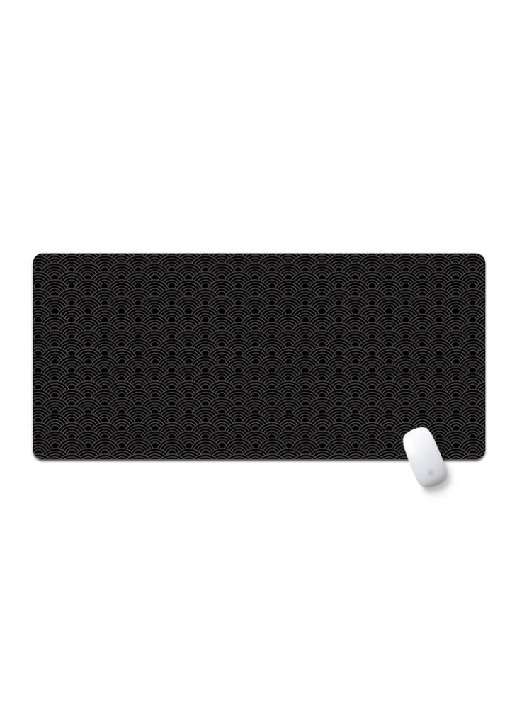 لوحة ماوس ألعاب كبيرة مقاس 700×300×2 مم، حواف مخيطة، لوحة ماوس ممتدة، سطح قماش ناعم، قاعدة مطاطية غير قابلة للانزلاق، مقاومة للماء، أنمي أسود، لوحة ماوس ممتدة مريحة، لوحة مكتب مقاومة للانسكاب، لوحة مكتب للوحة المفاتيح والماوس، أسود (خطوط متموجة)