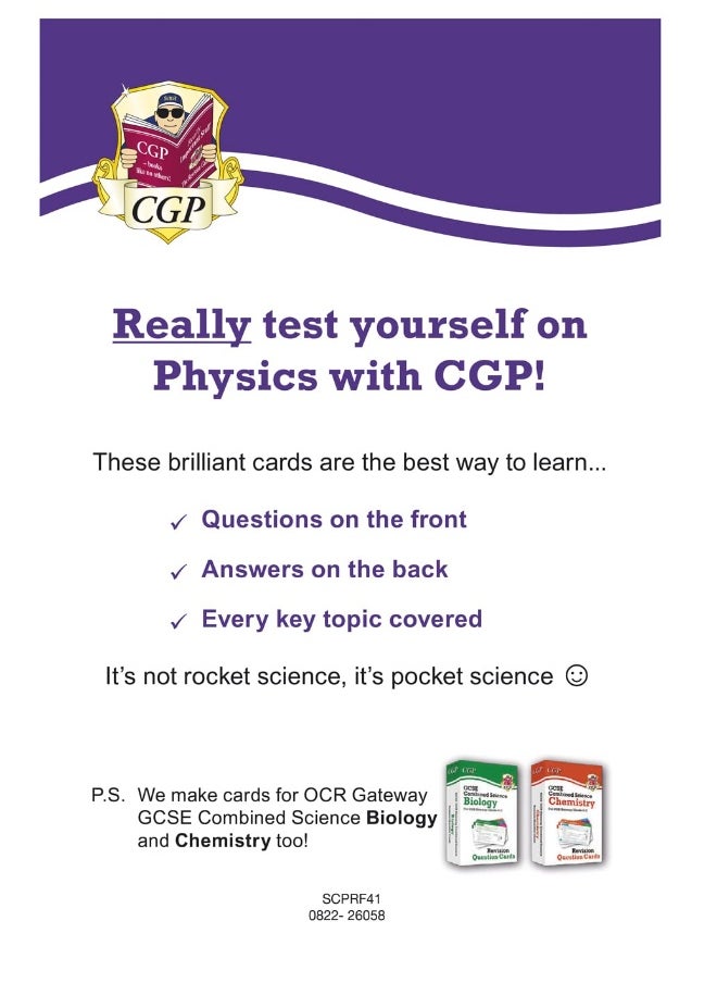null - Coordination Group Publications Ltd (CGP) GCSE Combined Science: Physics OCR Gateway Revision Question Cards - Image 1