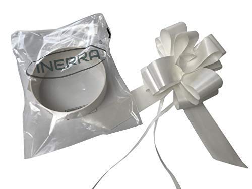 Generic INERRA Wedding Car Decoration Kit - Large 7” Bow - 14 Loop (Ready Made Bow"NOT" Flat Packed) and 7 Metres of Ribbon – Colour Matched (Snow White)  - Image 1