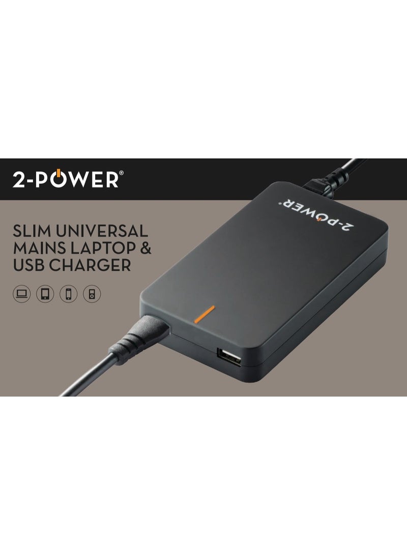 2-Power CUA5092A-UK 90W Universal Laptop & Tablet Charger Automatic Voltage Selection 15–20V DC Output UK 3-Pin Plug 100–240V AC Input (Renewed) - Image 4