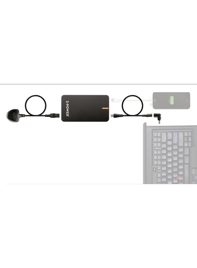 2-Power CUA5092A-UK 90W Universal Laptop & Tablet Charger Automatic Voltage Selection 15–20V DC Output UK 3-Pin Plug 100–240V AC Input (Renewed) - Image 5