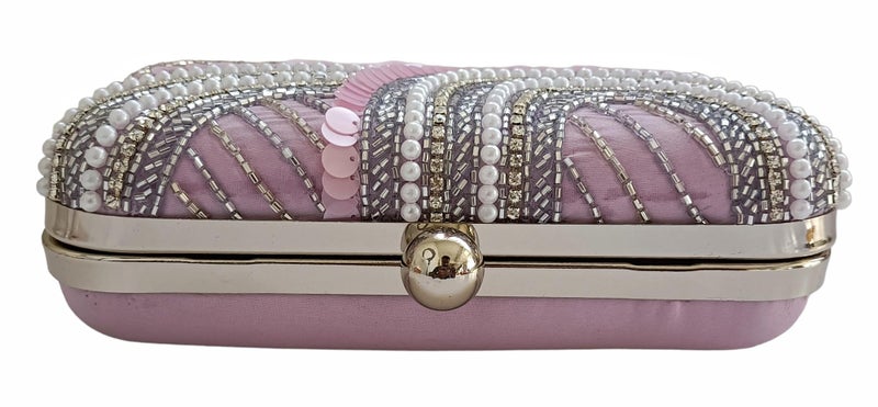 DUCHESS Women Hand Embroidered Sequins Box Clutch for Wedding Party (Purple) - Image 5