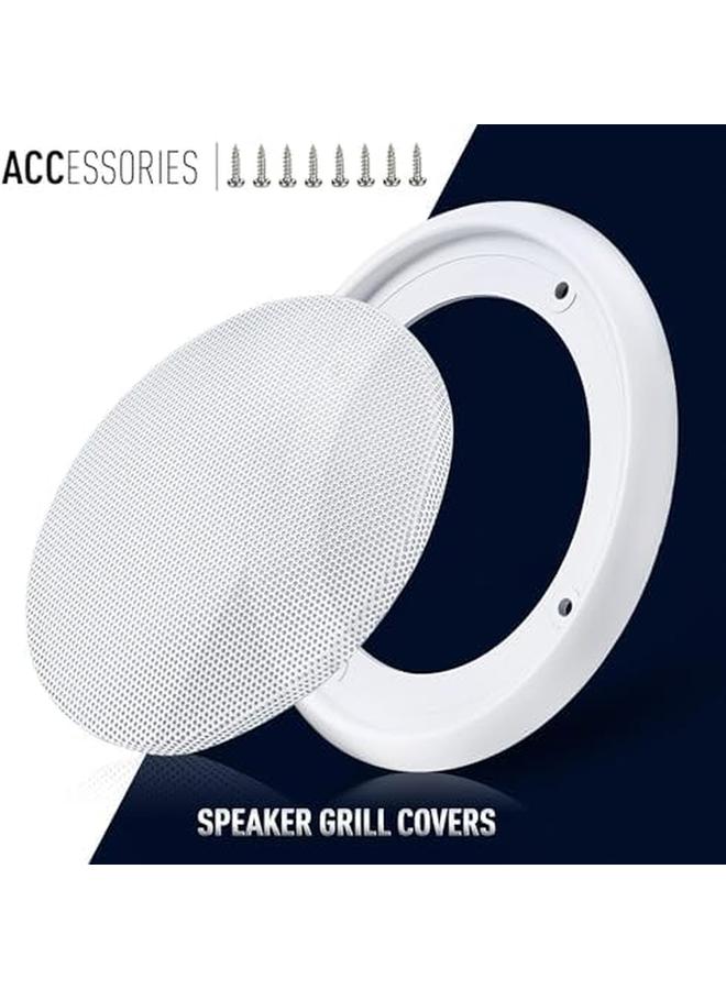 6.5In Ceiling Speaker Grille Covers White Round Commercial Ceiling Speaker Grill For 6.5 Inch Speaker Speaker Decorative Ring Diy Speaker Accessory Part With 8 Mouting Screws 2Pcs  - Image 3