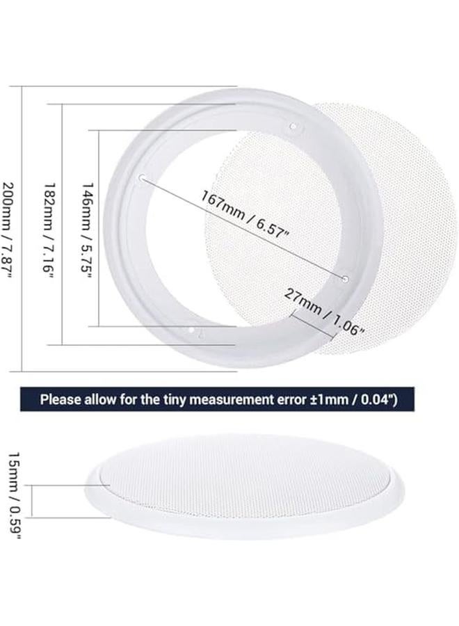 6.5In Ceiling Speaker Grille Covers White Round Commercial Ceiling Speaker Grill For 6.5 Inch Speaker Speaker Decorative Ring Diy Speaker Accessory Part With 8 Mouting Screws 2Pcs  - Image 4