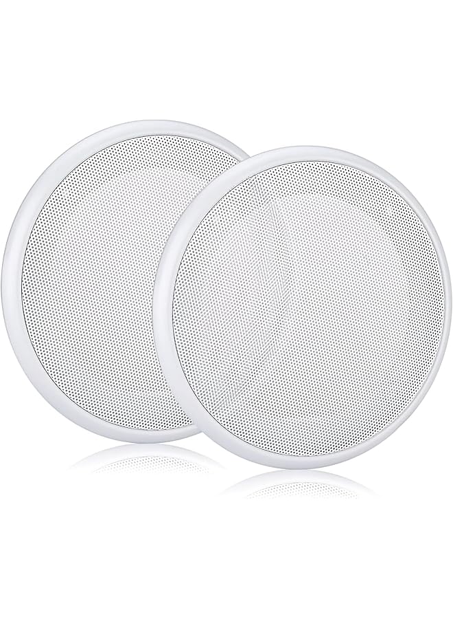 6.5In Ceiling Speaker Grille Covers White Round Commercial Ceiling Speaker Grill For 6.5 Inch Speaker Speaker Decorative Ring Diy Speaker Accessory Part With 8 Mouting Screws 2Pcs  - Image 1