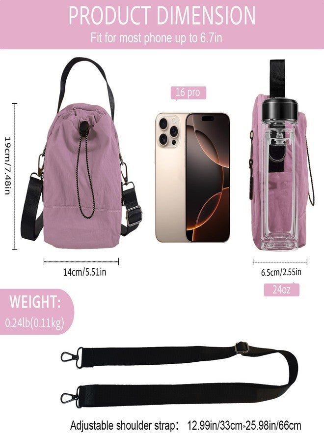 WITERY Small Nylon Crossbody Bags for Women Waterproof Sling Bag for Men Water Bottle Holder with Strap Phone Purse Shoulder Handbag for Walking Hiking Camping Travelling Gym - Image 2