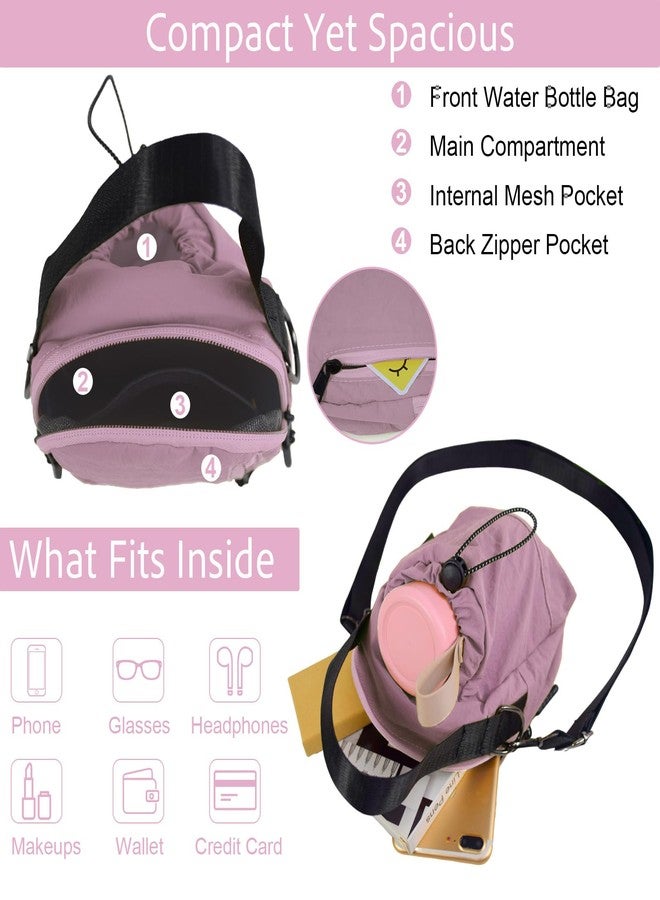 WITERY Small Nylon Crossbody Bags for Women Waterproof Sling Bag for Men Water Bottle Holder with Strap Phone Purse Shoulder Handbag for Walking Hiking Camping Travelling Gym - Image 4