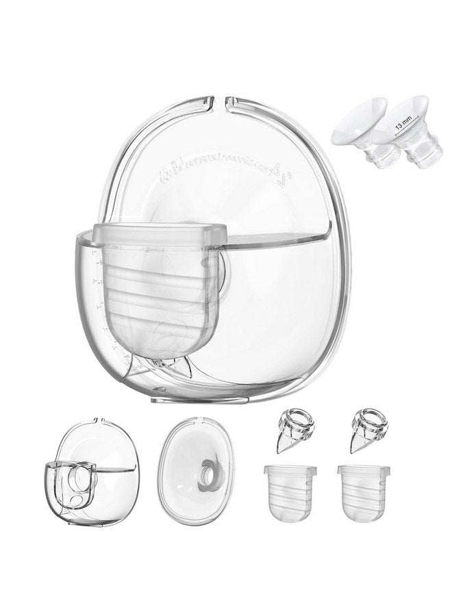 قطع غيار مضخة الثدي القابلة للارتداء، كوب تجميع الحليب، متوافق مع مضخة الثدي القابلة للارتداء S32، تتضمن صمام منقار البط، شفة 24 مم، غشاء سيليكون، رابط، قطعتان إضافيتان من شفة 13 مم - Image 1