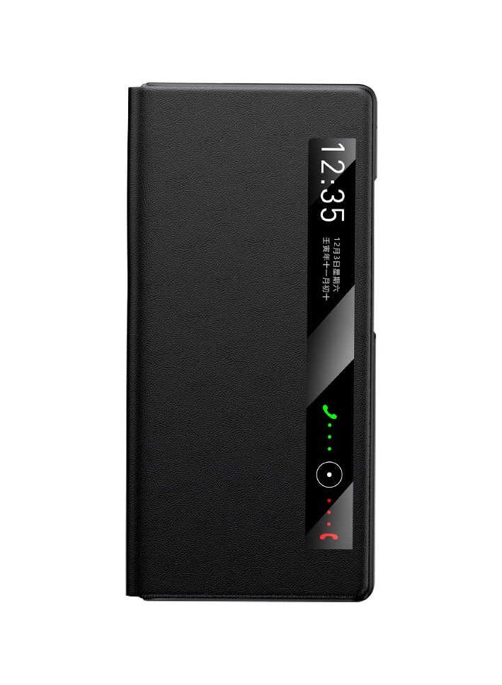 general Compatible with Vivo X Fold 3 Flip Phone Case Wrist Holder Fold 3 Mobile Phone Drop Protective Leather Case - Image 1