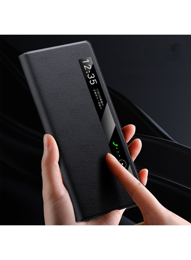 general Compatible with Vivo X Fold 3 Flip Phone Case Wrist Holder Fold 3 Mobile Phone Drop Protective Leather Case - Image 3